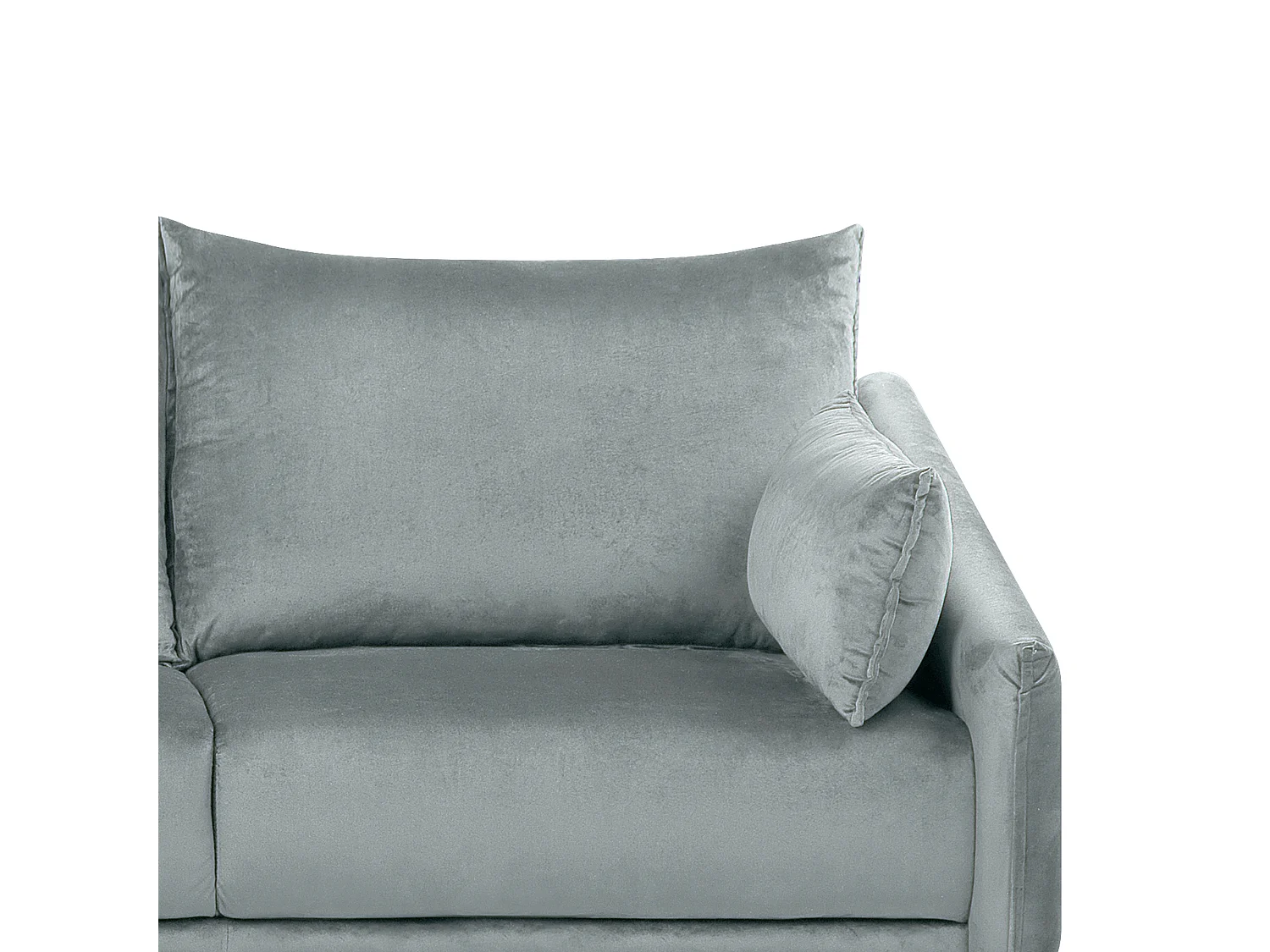 Canapé d'Angle - Varde - en Velours Gris Moderne pour 3 Personnes