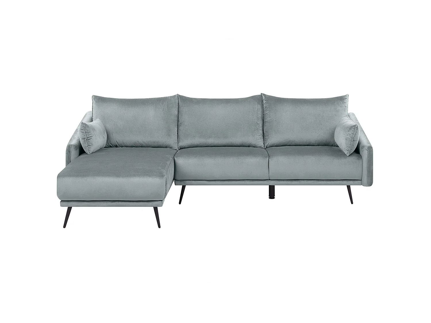 Canapé d'Angle - Varde - en Velours Gris Moderne pour 3 Personnes