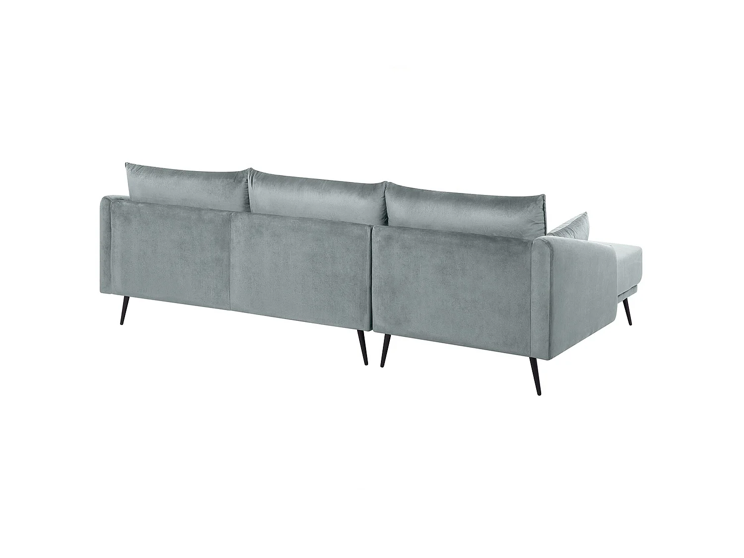 Canapé d'Angle - Varde - en Velours Gris Moderne pour 3 Personnes