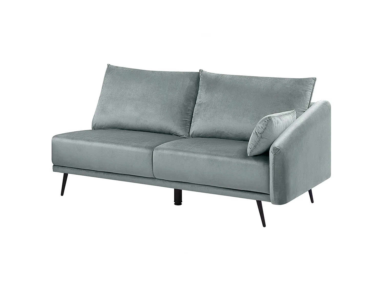 Canapé d'Angle - Varde - en Velours Gris Moderne pour 3 Personnes