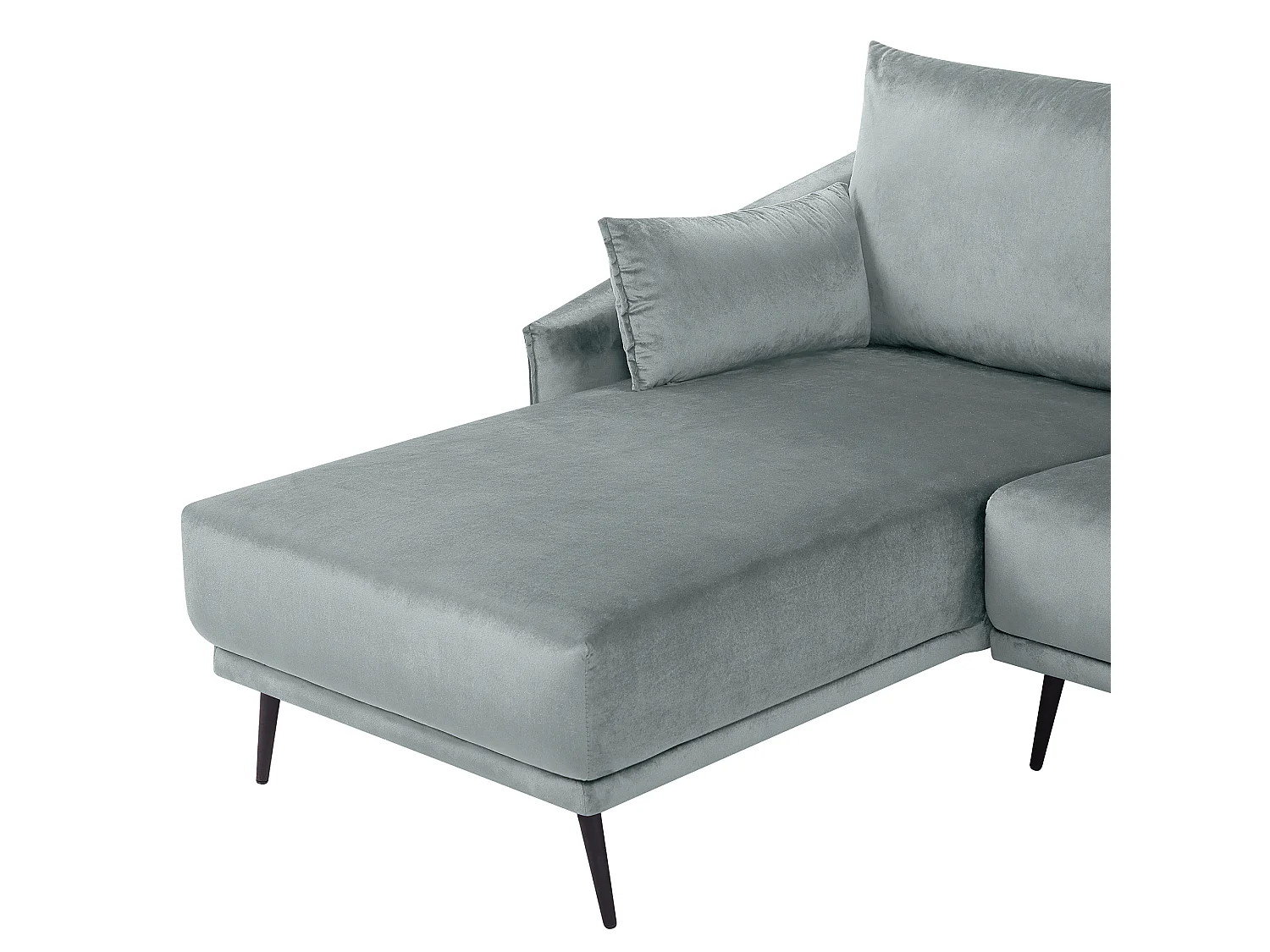 Canapé d'Angle - Varde - en Velours Gris Moderne pour 3 Personnes