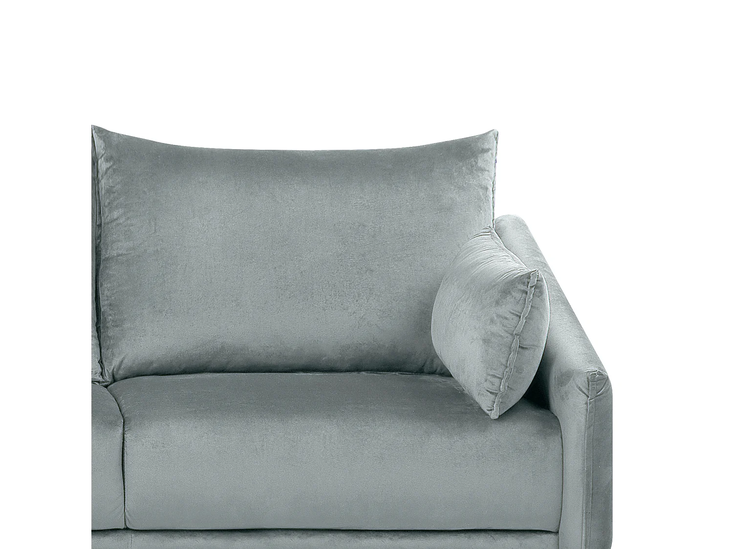 Canapé d'Angle - Varde - en Velours Gris Moderne pour 3 Personnes