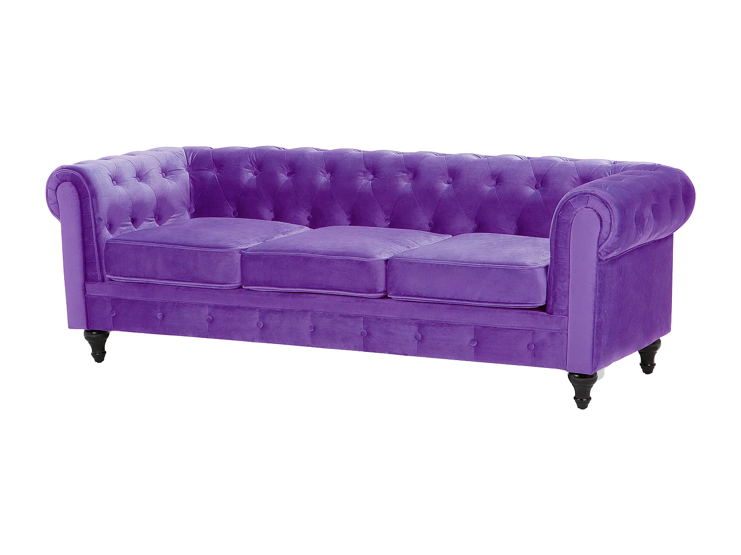 Canapé 3 places CHESTERFIELD Velours Violet