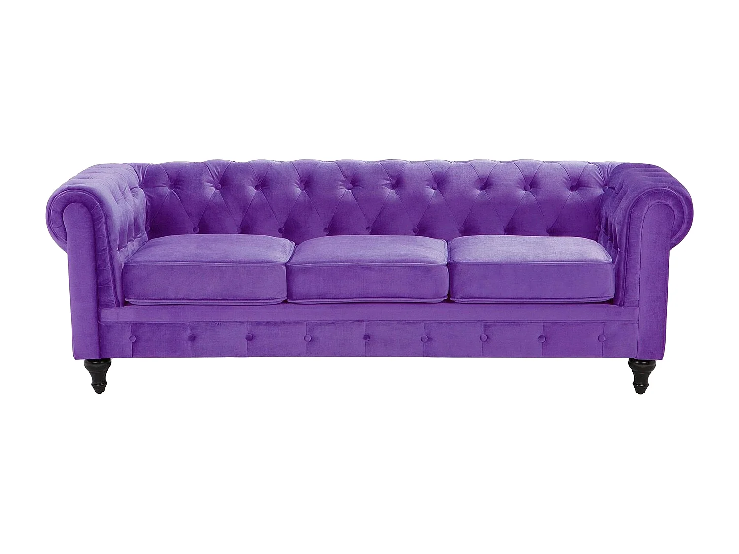 Klassisches Chesterfield Sofa Samtstoff Polstersofa violett Chesterfield