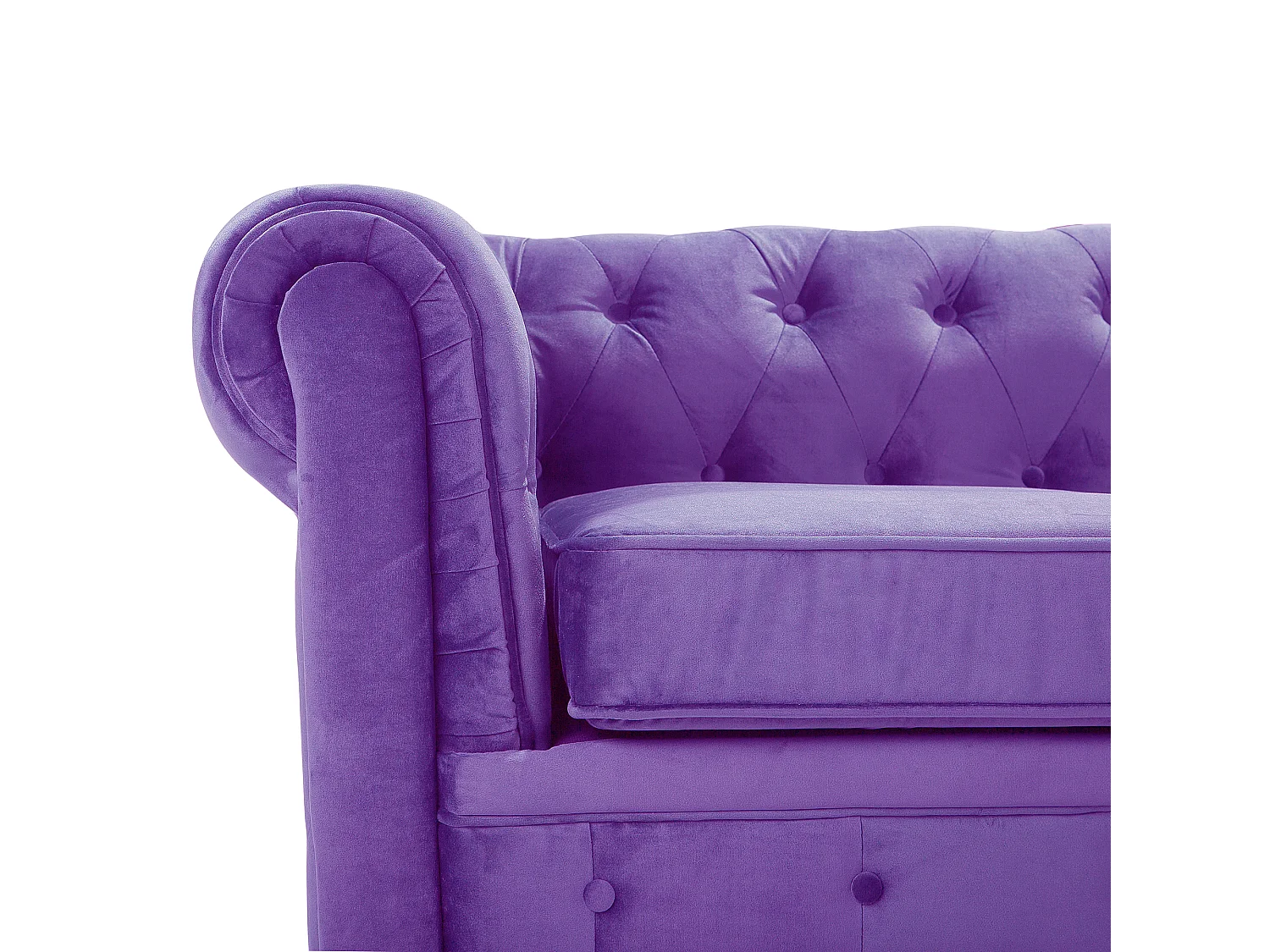 Klassisches Chesterfield Sofa Samtstoff Polstersofa violett Chesterfield