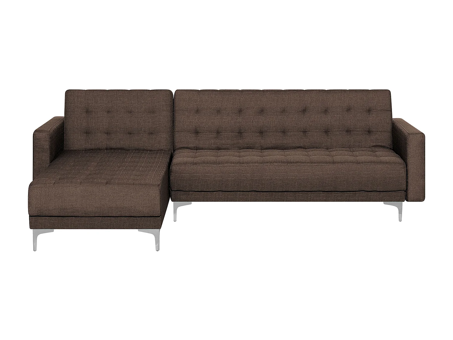 Ecksofa Braun Polsterbezug mit Schlaffunktion rechtsseitig Aberdeen