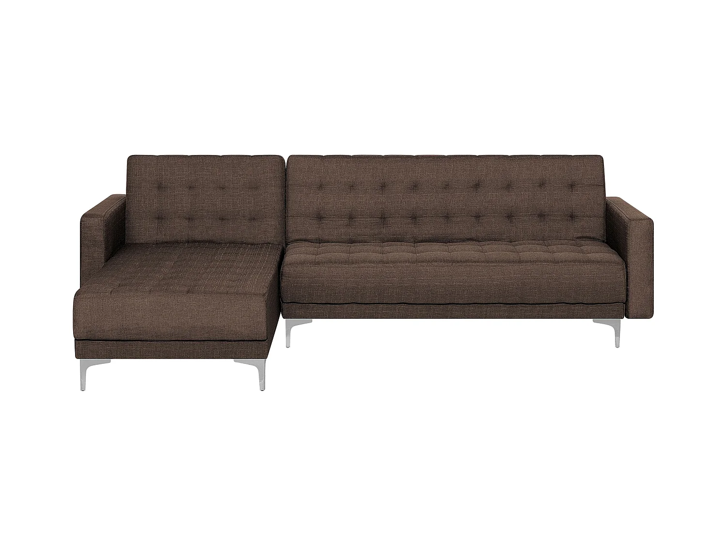 Canapé Angle à gauche Convertible Tissu Marron Foncé Moderne Classique Aberdeen