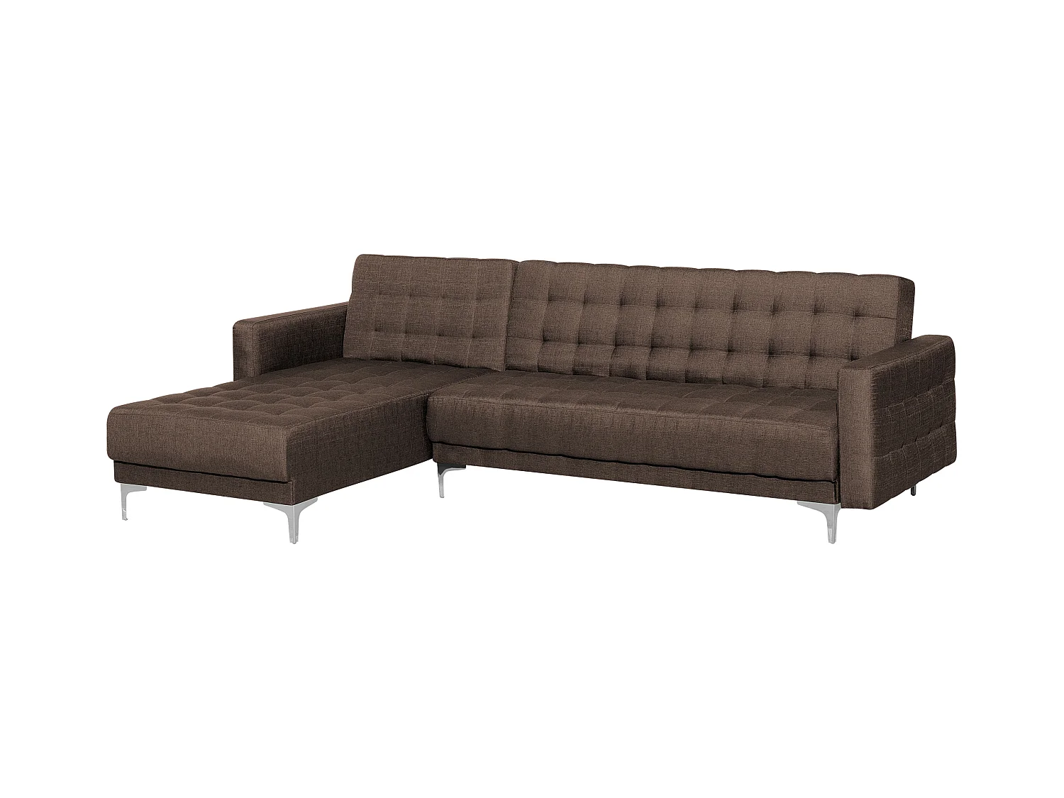 Canapé Angle à gauche Convertible Tissu Marron Foncé Moderne Classique Aberdeen