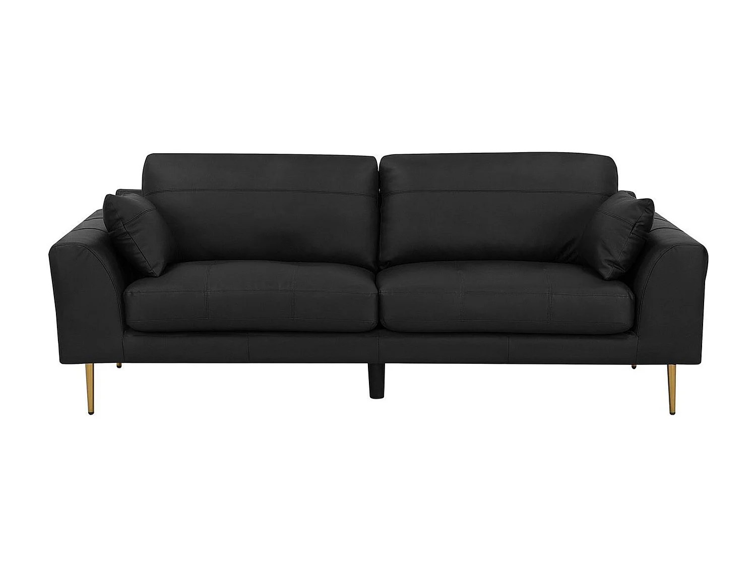 Sofa TORGET Skóra naturalna Czarny dla 3 osób