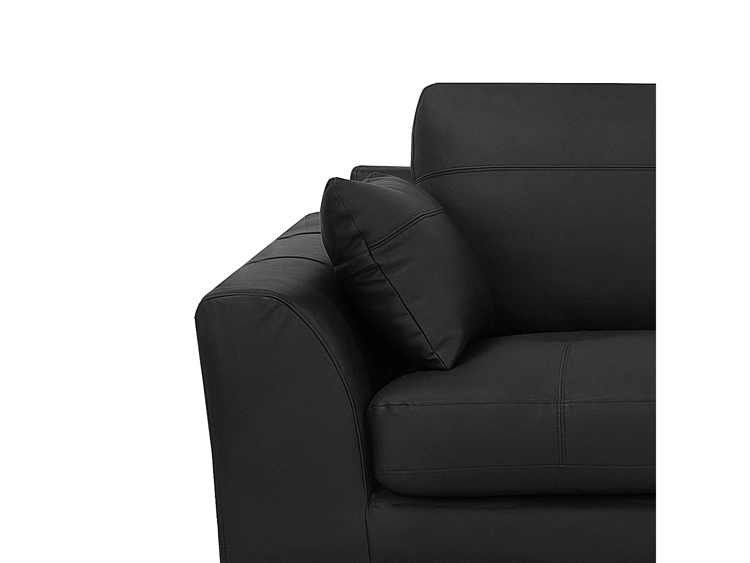 Sofa TORGET Skóra naturalna Czarny dla 3 osób