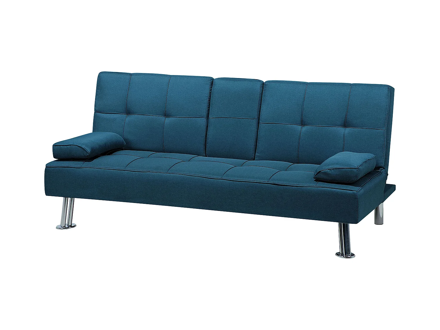 Canapé-lit 3 places ROXEN Tissu Bleu