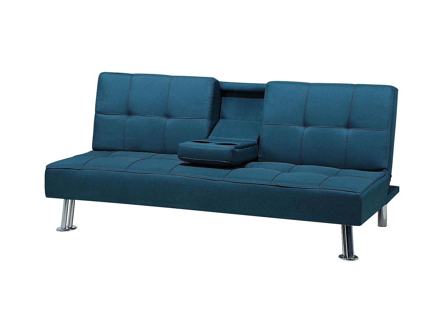 Canapé-lit 3 places ROXEN Tissu Bleu