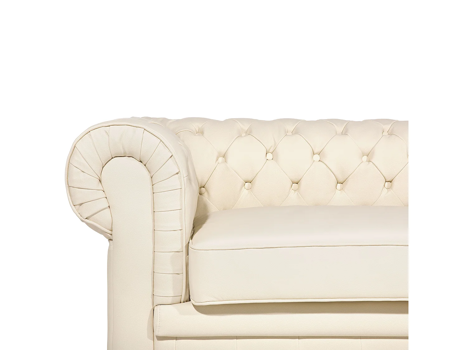 Canapé 3 places CHESTERFIELD Cuir Beige clair