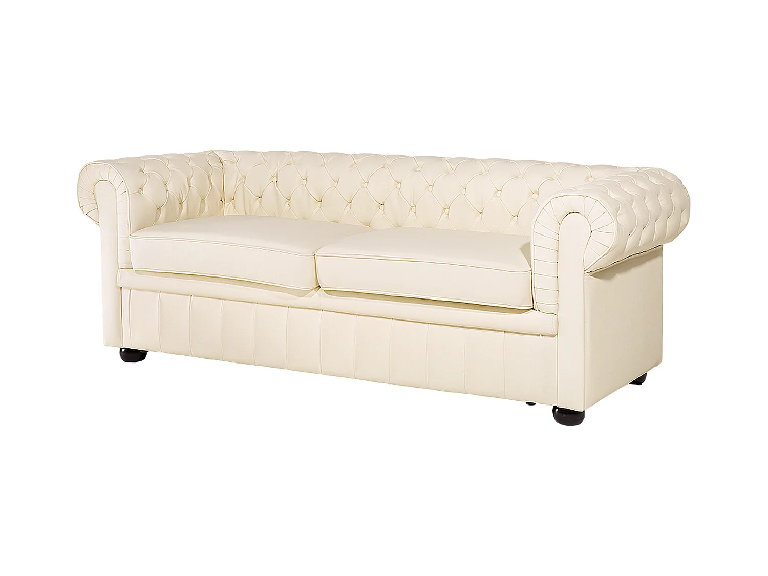 Canapé 3 places CHESTERFIELD Cuir Beige clair