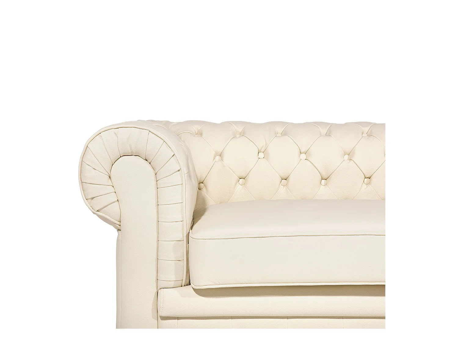 Canapé 3 places CHESTERFIELD Cuir Beige clair