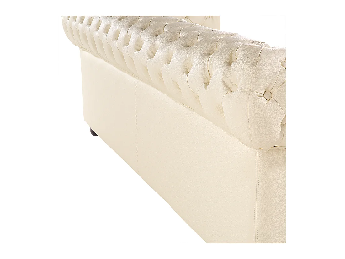 Canapé 3 places CHESTERFIELD Cuir Beige clair