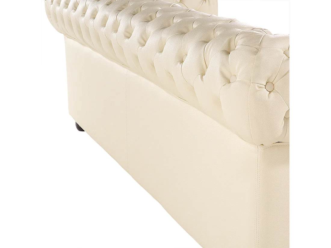 Canapé 3 places CHESTERFIELD Cuir Beige clair