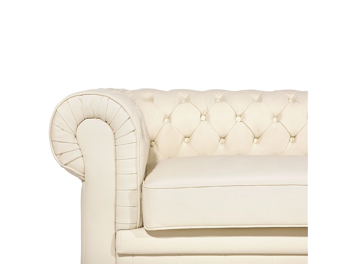 Canapé 3 places CHESTERFIELD Cuir Beige clair