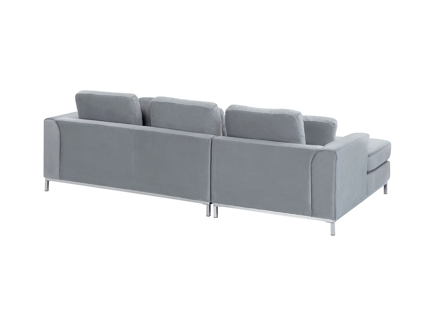 Sofá esquinero OSLO Terciopelo Gris 4 plazas Derecha