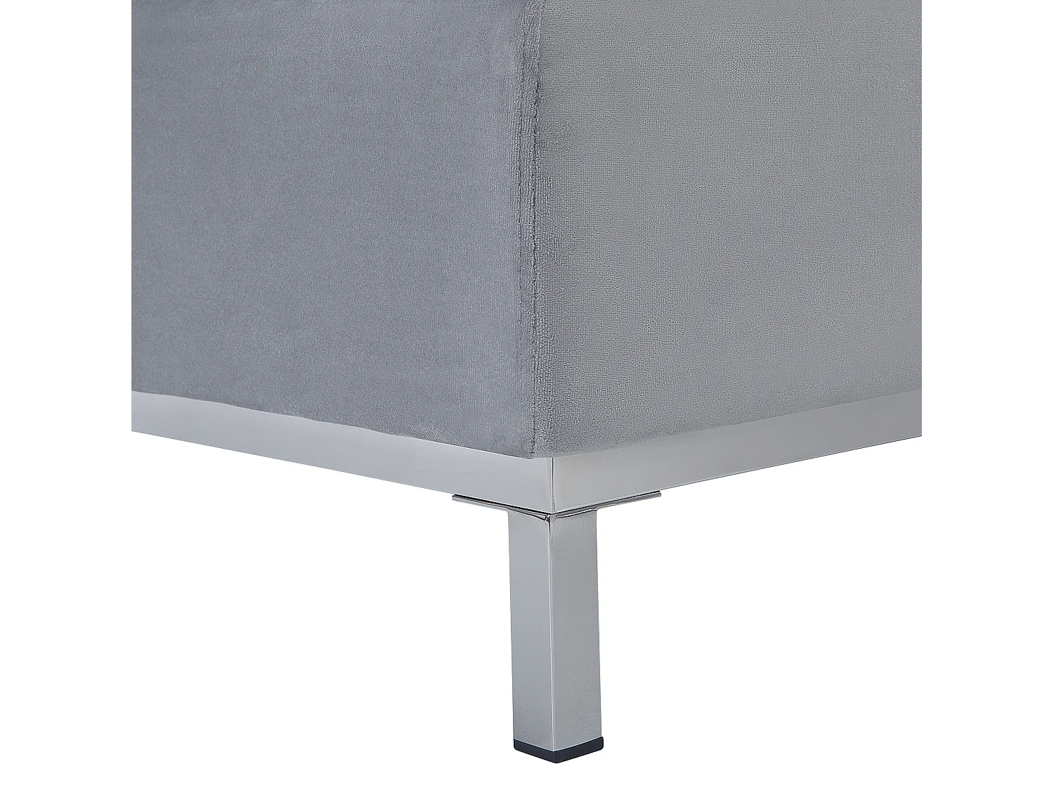 Canapé Angle à gauche en Velours Gris Dossier Matelassé Housses Amovibles Oslo