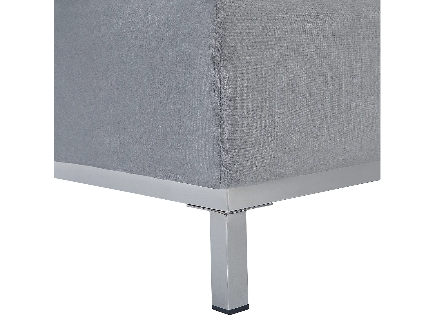 Canapé Angle à Droite en Velours Gris Dossier Matelassé Housses Amovibles Oslo