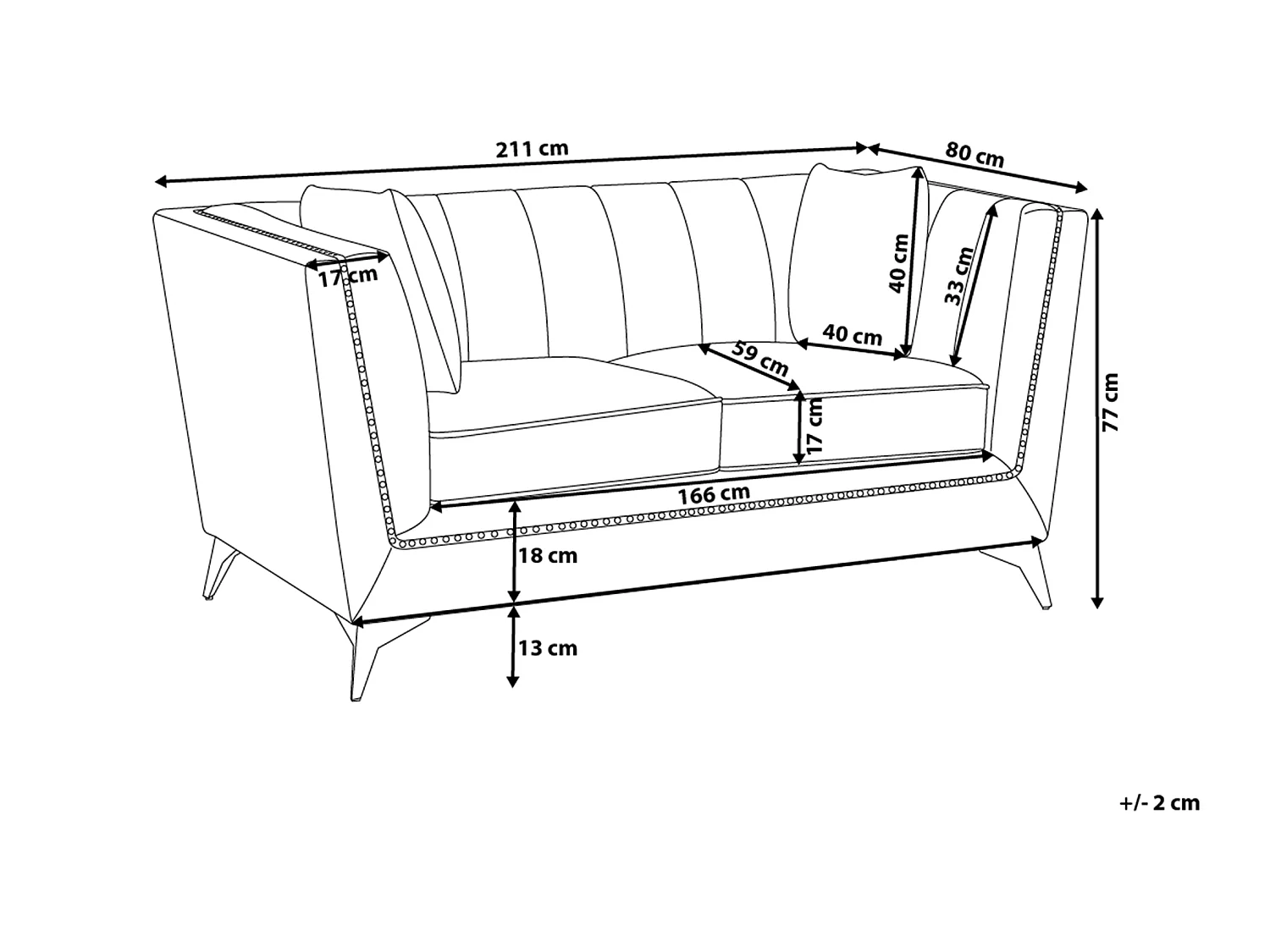 Bank GAULA Fluweel Blauwgroen 3-zitter