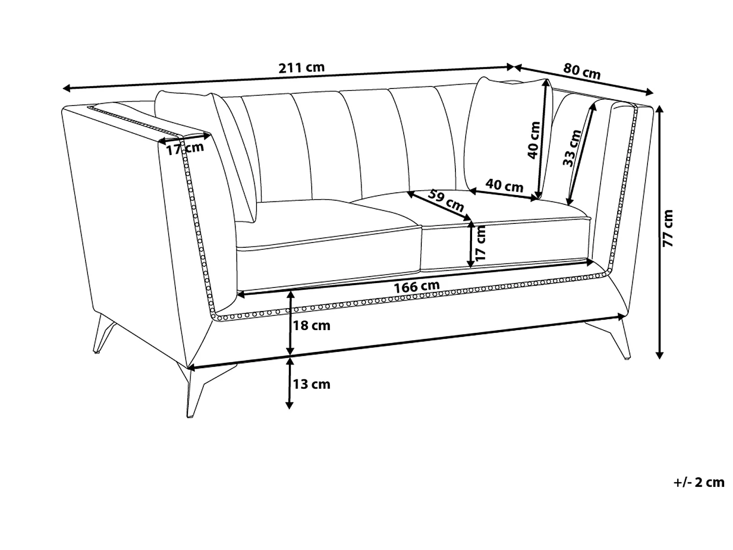 Bank GAULA Fluweel Blauwgroen 3-zitter