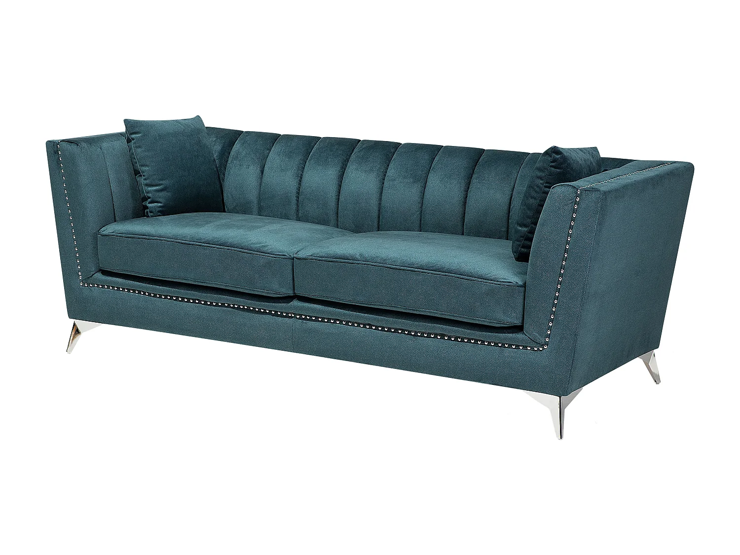 Sofa aus Samtstoff Blau-Grün 3-Sitzer modernes Wohnzimmer-Sofa Gaula
