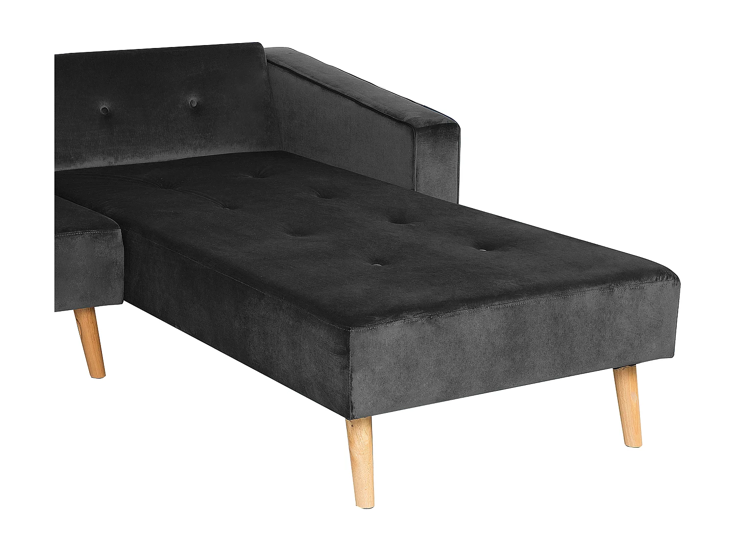 Canapé Convertible - Vadso - Velours, Noir