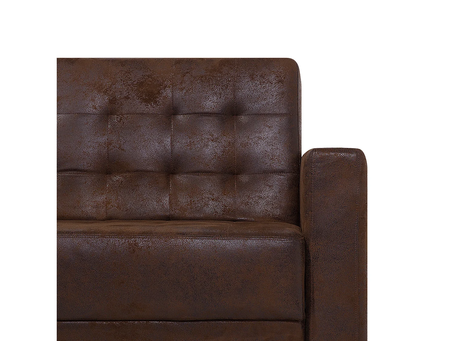 Grand Canapé Angle à Droit - Aberdeen - Cuir PU Marron