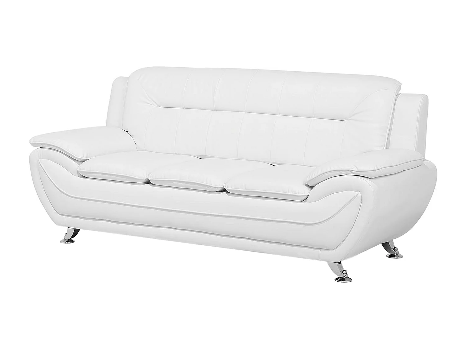 Canapé 3 places LEIRA Cuir PU Blanc