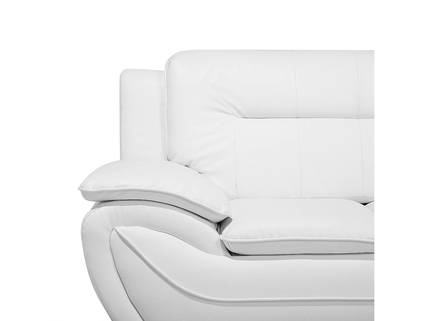 Canapé 3 places LEIRA Cuir PU Blanc