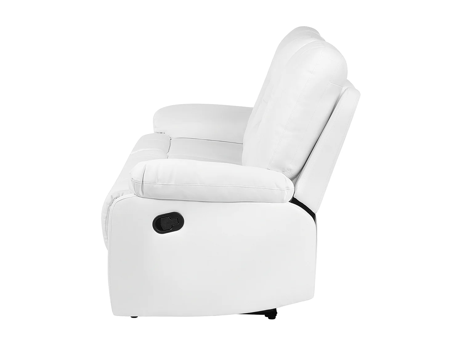 Sofa manuell verstellbar BERGEN Kunstleder Weiss 3-Sitzer