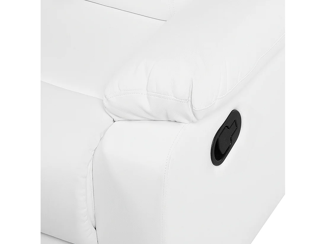 Sofa manuell verstellbar BERGEN Kunstleder Weiss 3-Sitzer