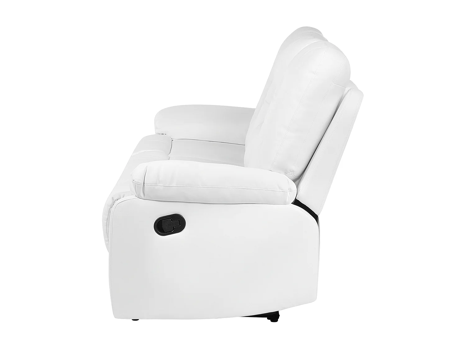 Sofa manuell verstellbar BERGEN Kunstleder Weiss 3-Sitzer