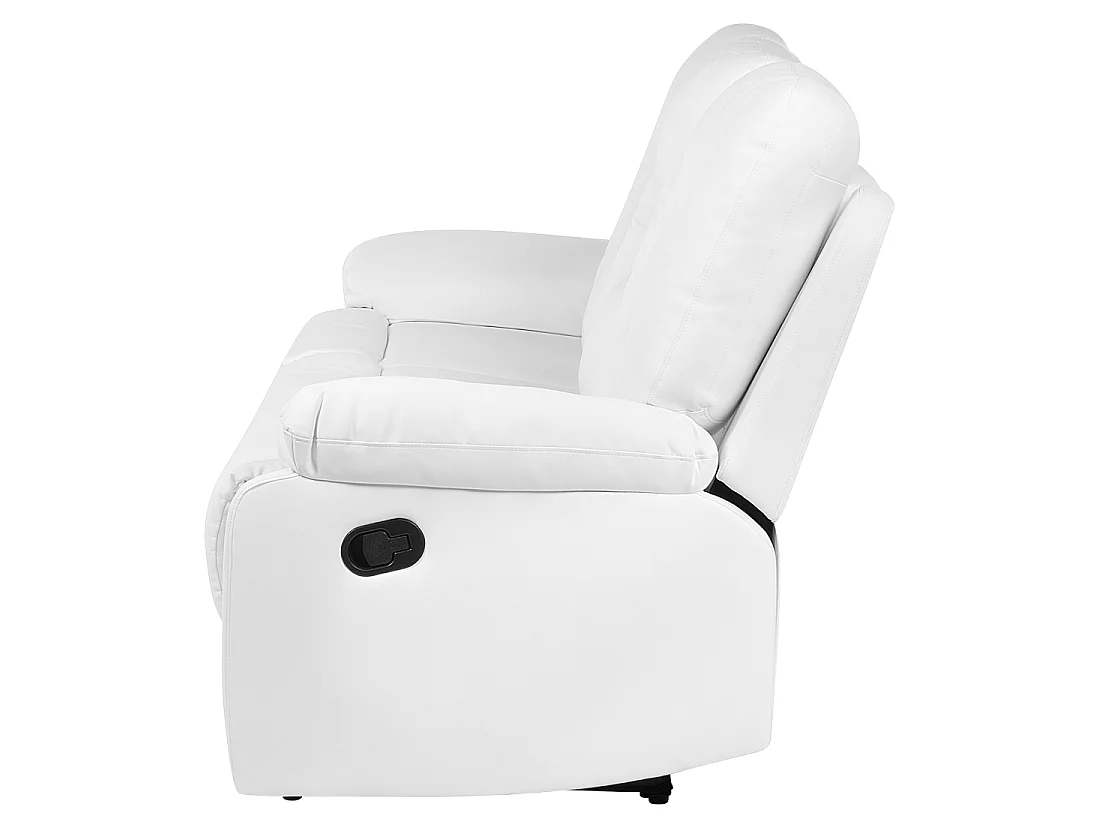 Canapé relax manuel 3 places BERGEN Cuir PU Blanc