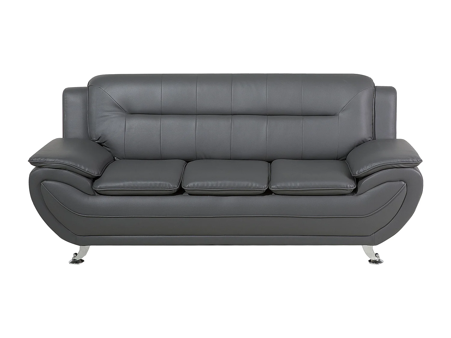 Bank LEIRA Kunstleer Grijs 3-zitter