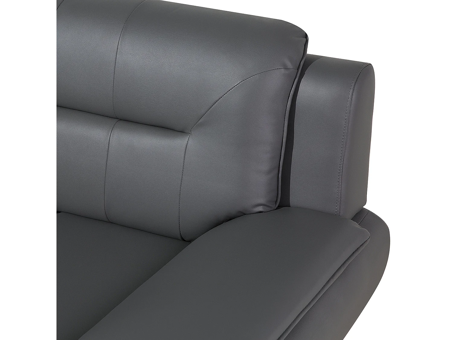 Canapé 3 places LEIRA Cuir PU Gris