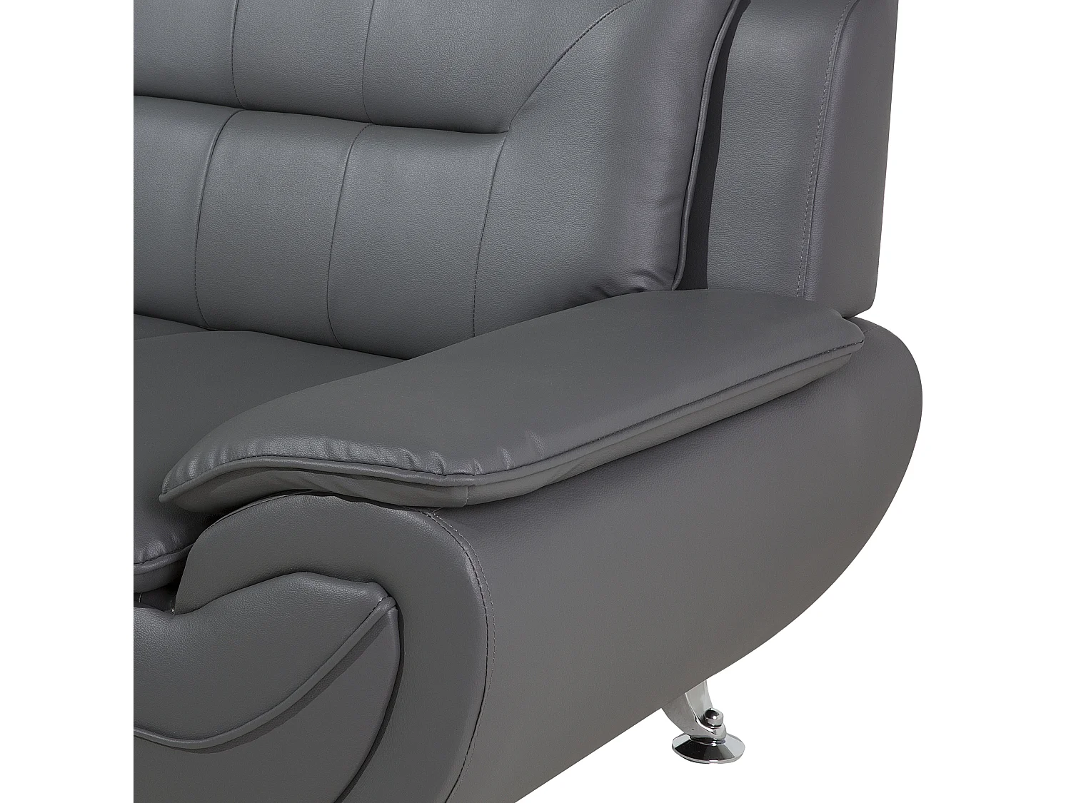 Canapé 3 places LEIRA Cuir PU Gris