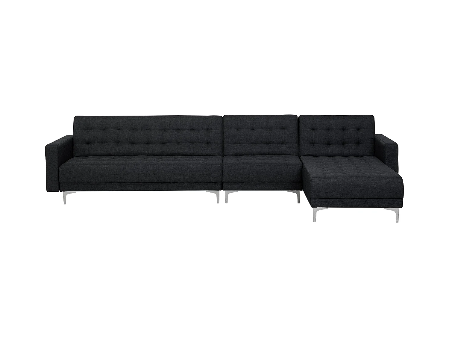 Divano letto angolare modulare ABERDEEN Tessuto Grigio grafite 5 posti Lato Sinistro