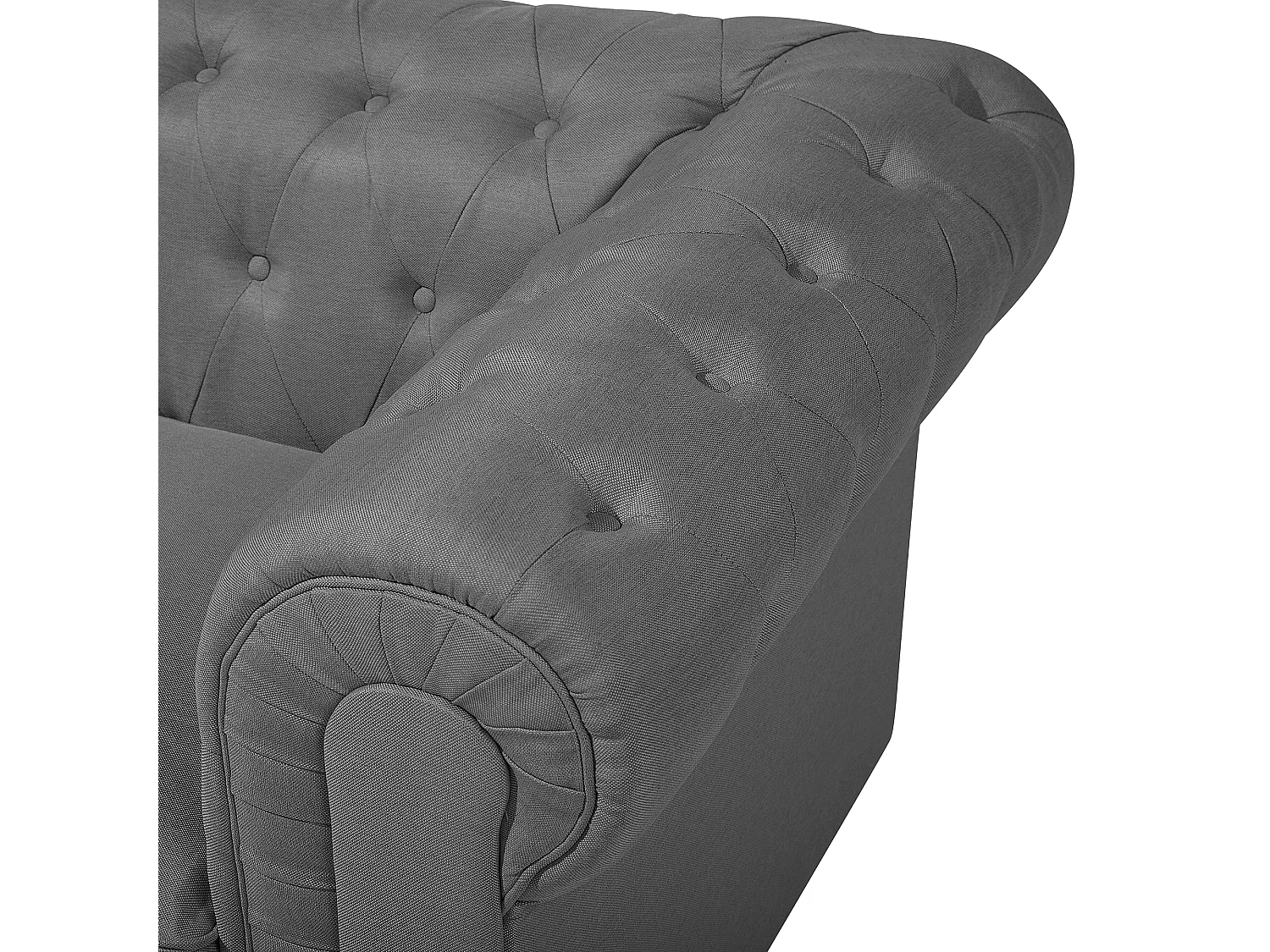 Sofa CHESTERFIELD Stoff Hellgrau 3-Sitzer