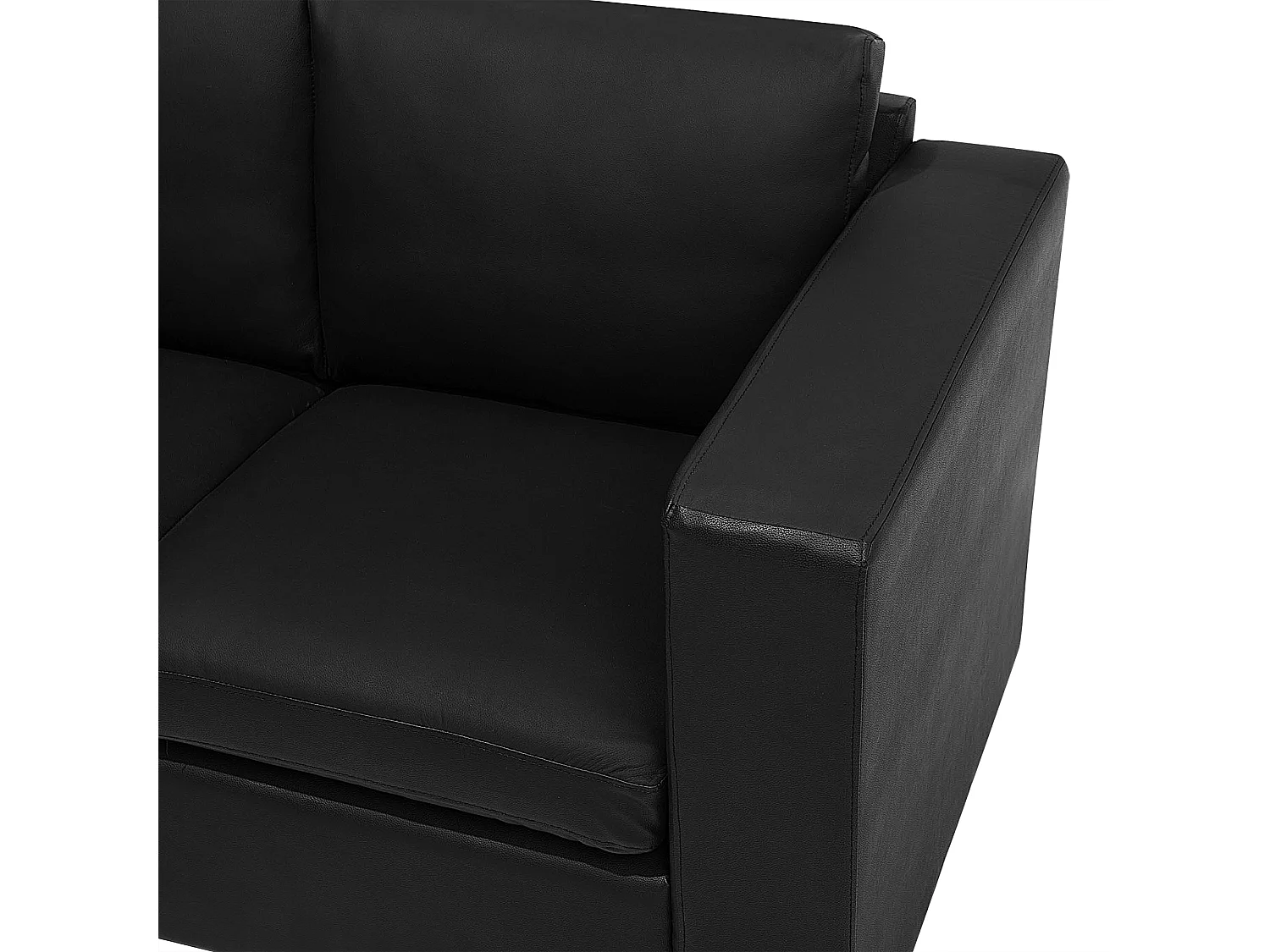 Sofá HELSINKI Pele Preto 2 lugares