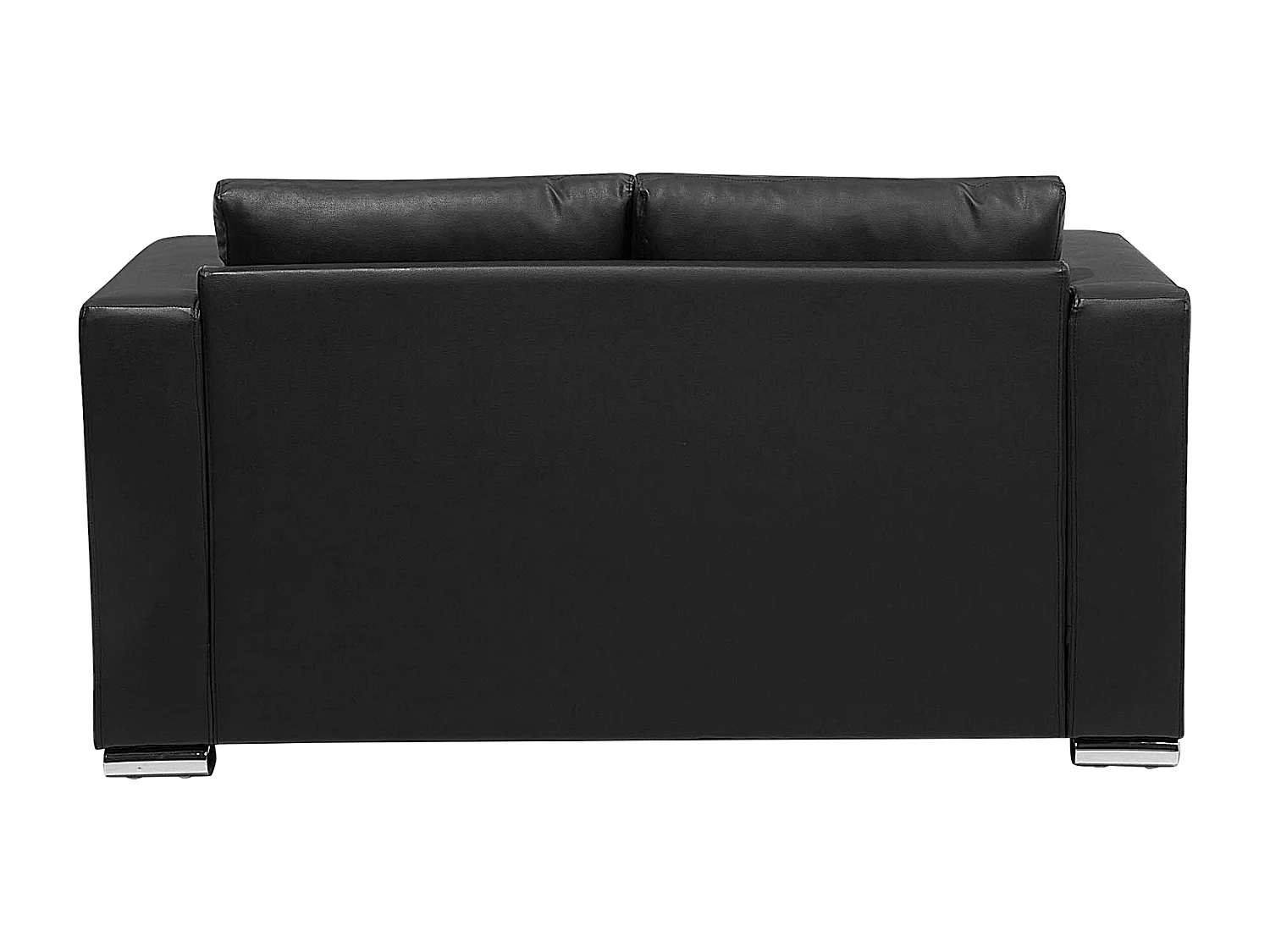 Sofá HELSINKI Pele Preto 2 lugares