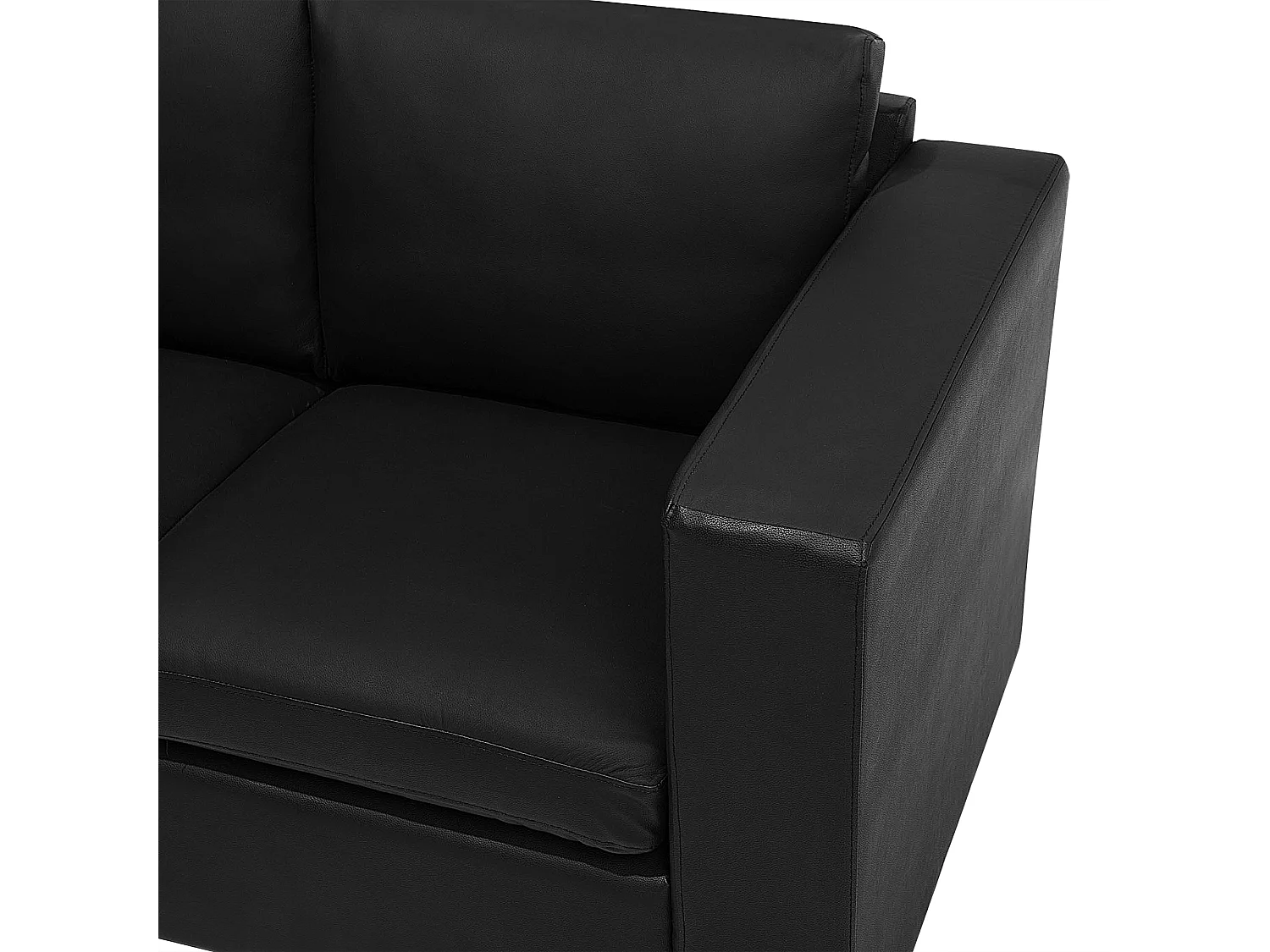 Sofá HELSINKI Pele Preto 2 lugares