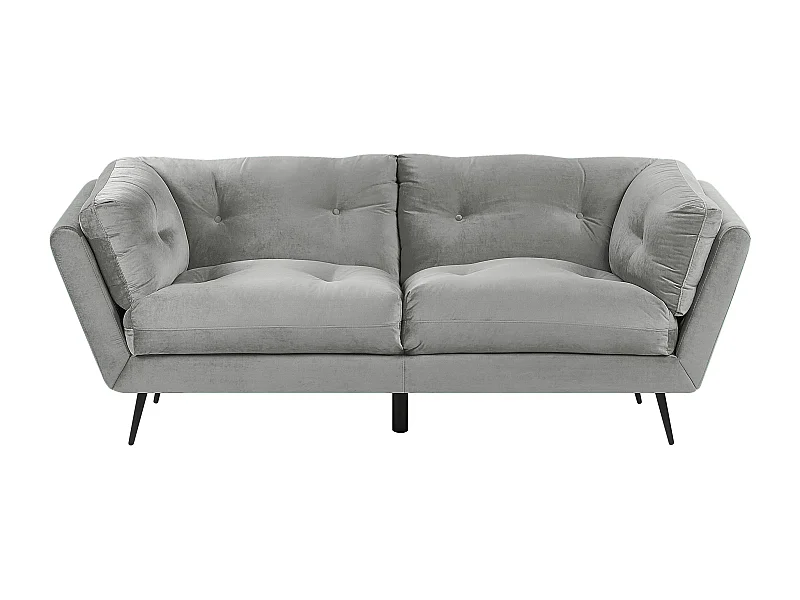 Modernes Sofa aus Samtstoff in Grau 3er Sitzer Lenvik
