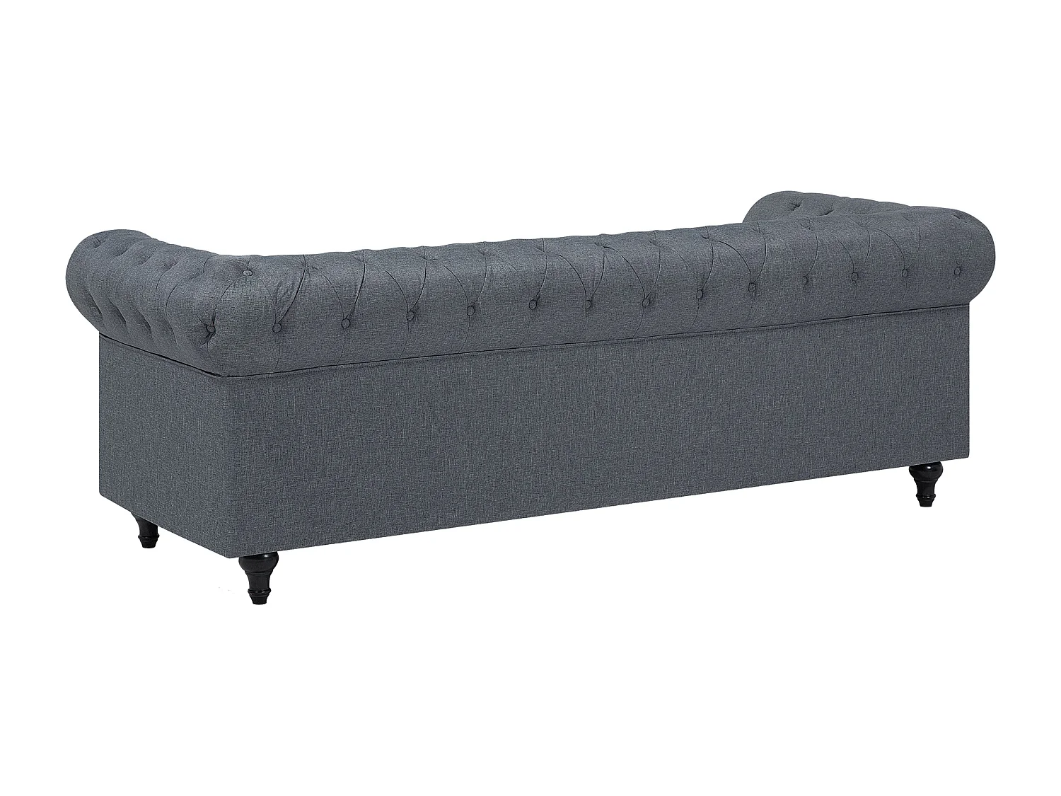 Edles Chesterfield Ecksofa rechtsseitig Polsterbezug hellgrau Chesterfield