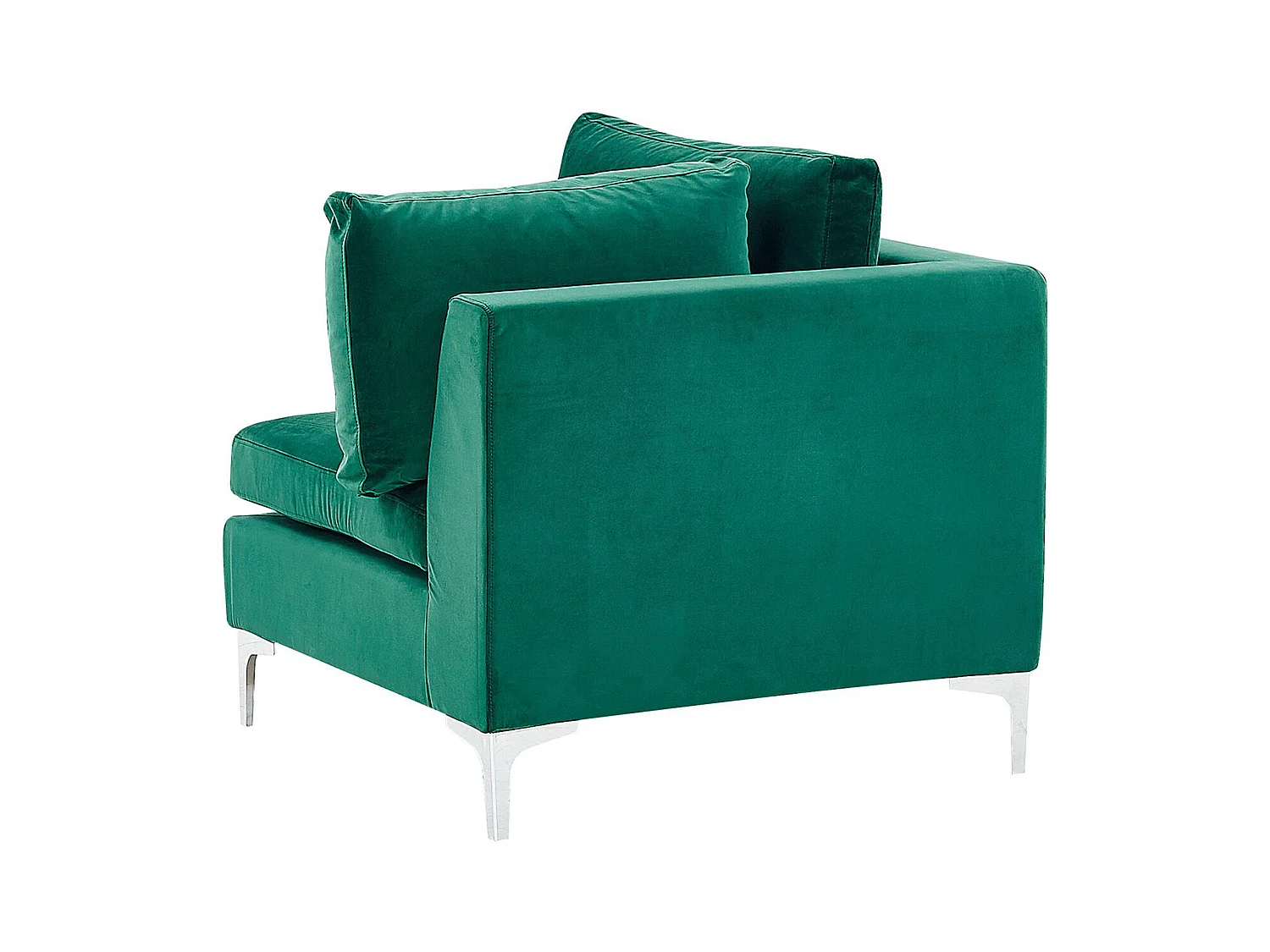 Canapé d'Angle Modulable - Evja - Côté Droit, 6 Modules et Pouf, en Velours, Vert