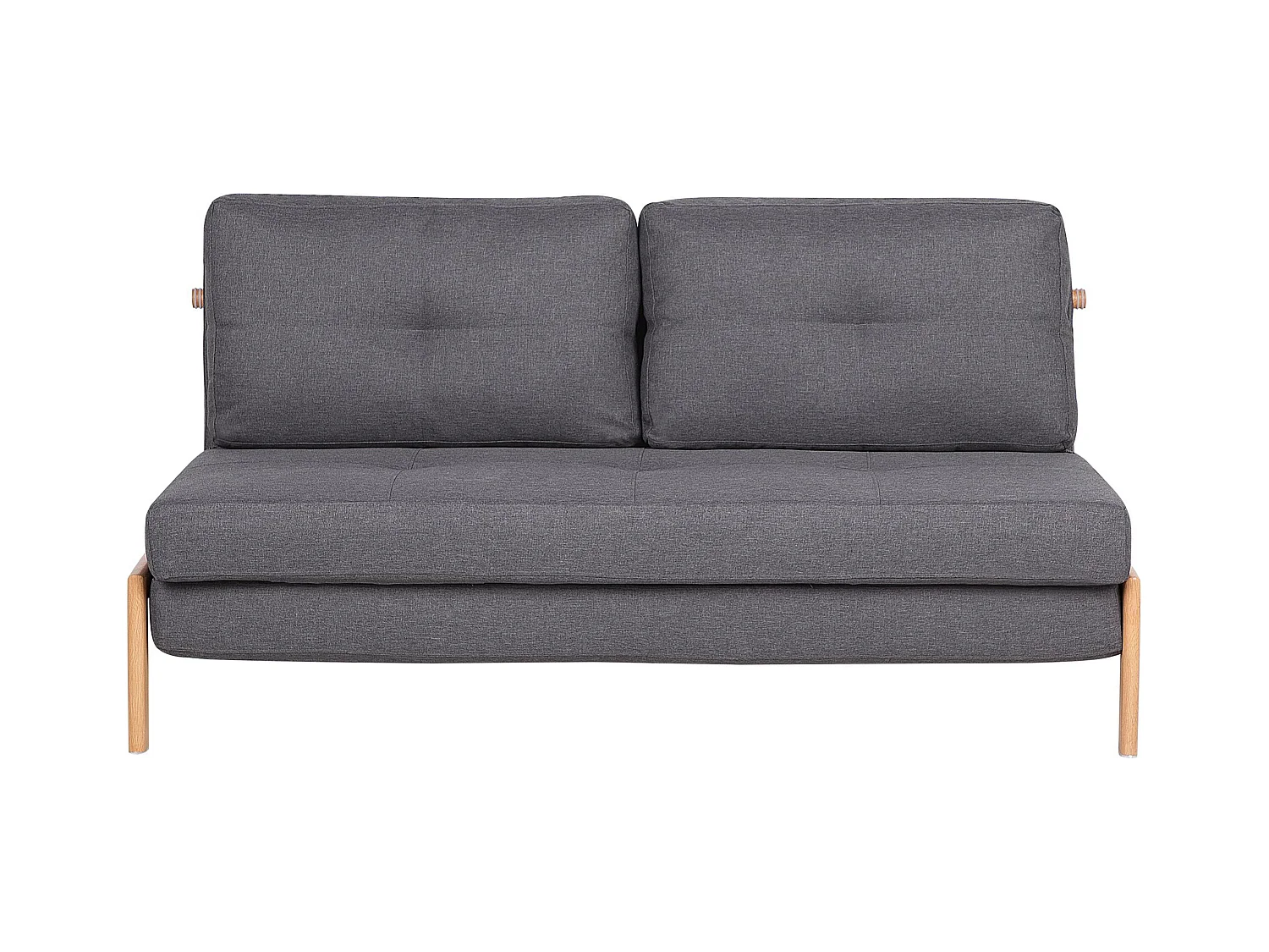 2-Sitzer Schlafsofa Stoffbezug dunkles Grau gesteppt hohe Metallbeine Edland