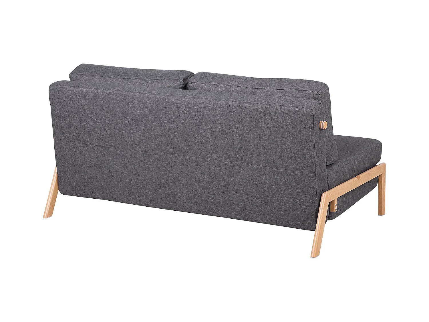 2-Sitzer Schlafsofa Stoffbezug dunkles Grau gesteppt hohe Metallbeine Edland