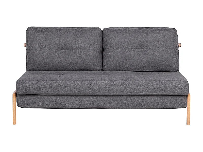 2-Sitzer Schlafsofa Stoffbezug dunkles Grau gesteppt hohe Metallbeine Edland